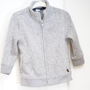 Janie and Jack Light Gray Kids Zip-Up Hoodie